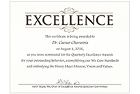 HenryMayo Certificate Of Excelence